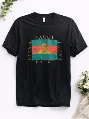 Black Graphic T-Shirt- Fauci